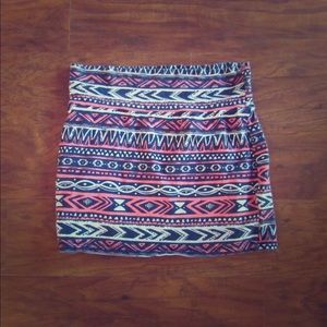 Tribal print mini skirt